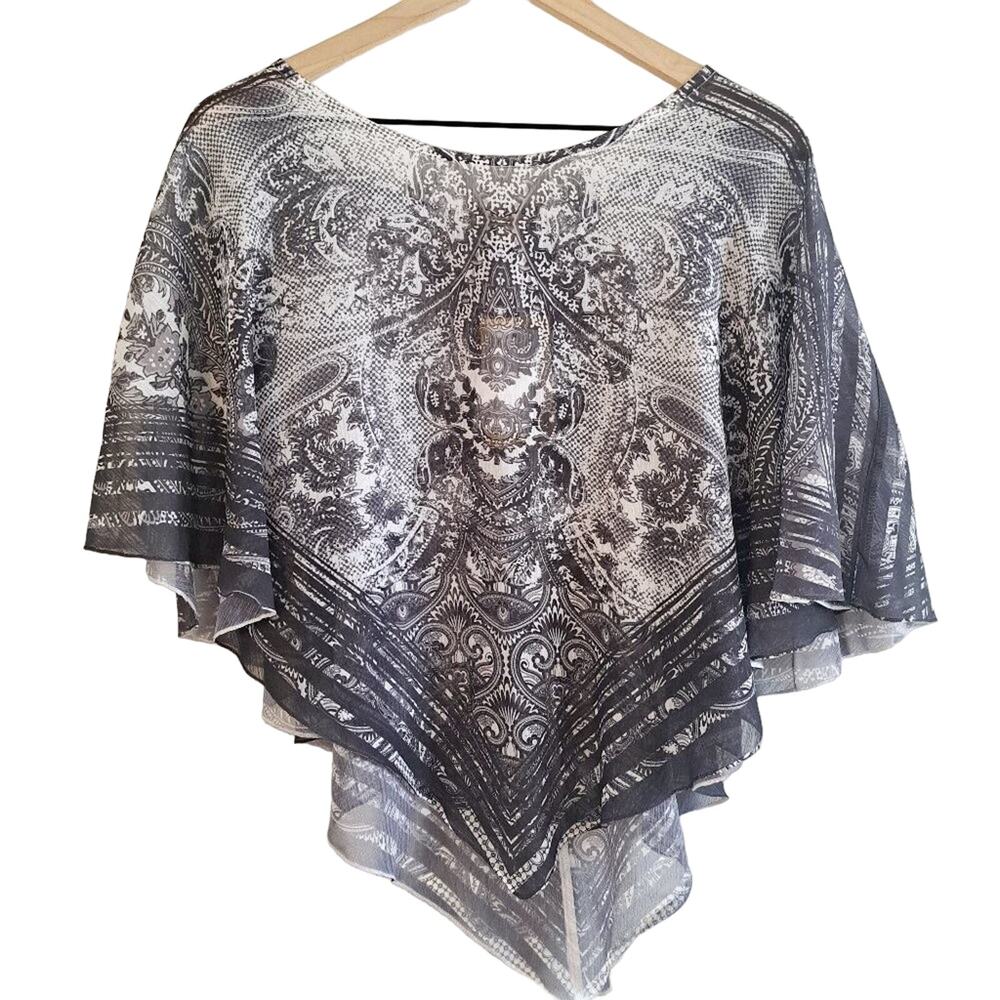 Energe Lightweight Paisley Print Handkerchief Poncho